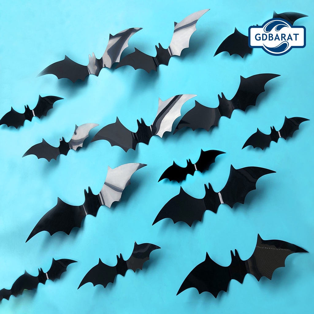 1 Set Miếng Dán Tường Hình Con Dơi Đáng Sợ Chống Thấm Nước Dễ Dàng Dán Cho Nhà Ở