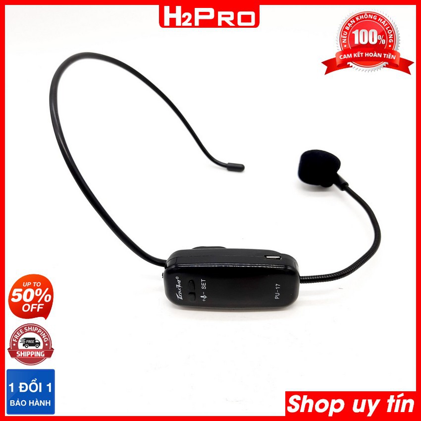 Micro trợ giảng không dây Break PU-17, PU-18 UHF H2Pro, micro đeo tai choàng đầu dùng cho máy trợ giảng và các thiết bị