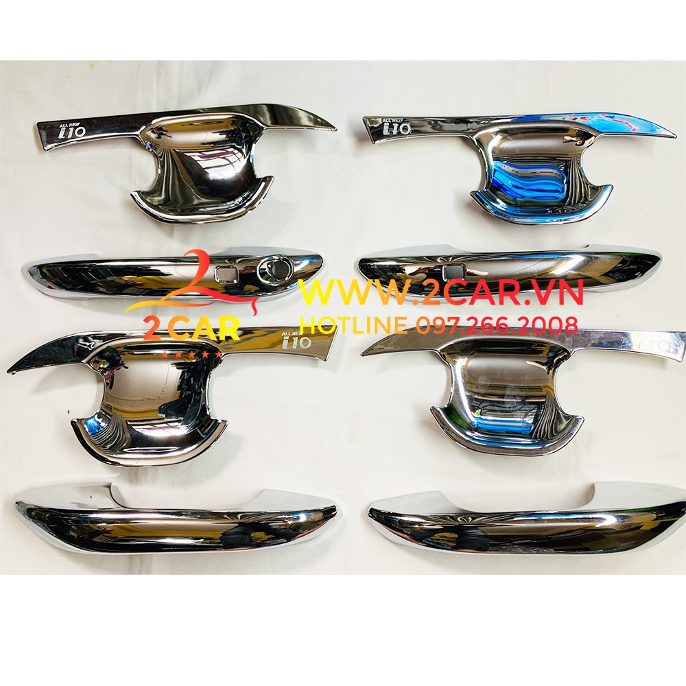 Ốp tay nắm, hõm cửa xe Huyndai I10 2021-2022 from mới, mạ crom cao cấp