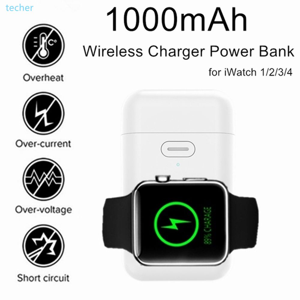 Xách tay Mini Sạc Không Dây Bên Ngoài Battery Pack với 1000mAh Lithium Pin Ngân Hàng Điện cho Apple Loạt Đồng Hồ 1234 *