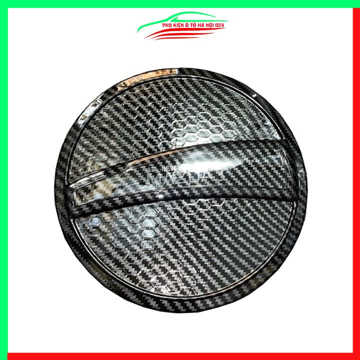 Ốp nắp xăng Mazda 3 2020-2023 vân cacbon bảo vệ chống trầy trang trí ô tô