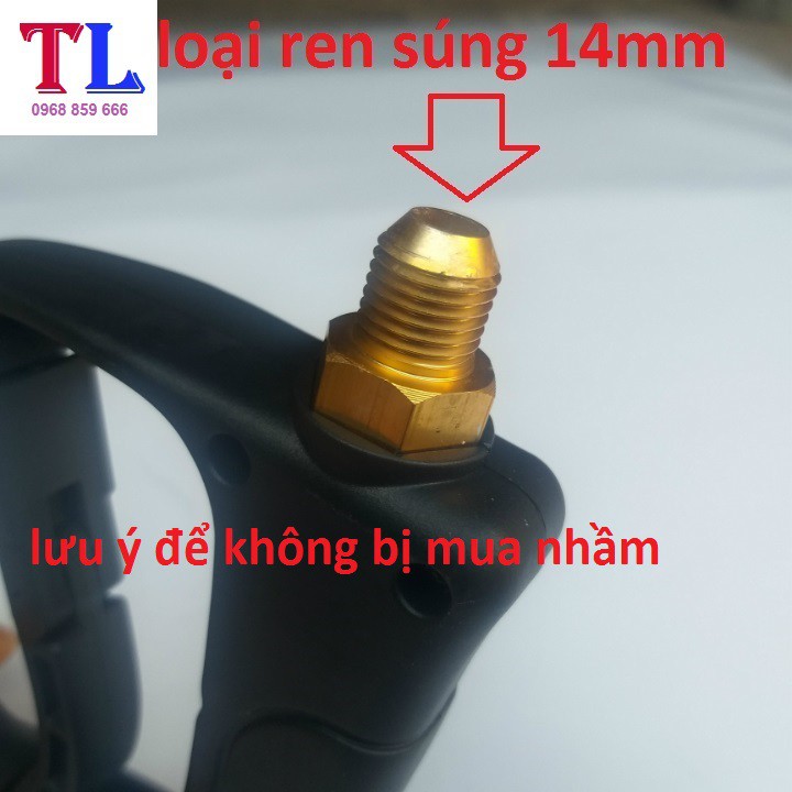 Súng Xịt Rửa Xe Áp Lực Cao Và Bình Phun Bọt Tuyết (súng đen ren 14mm + bình 0,5 lít)