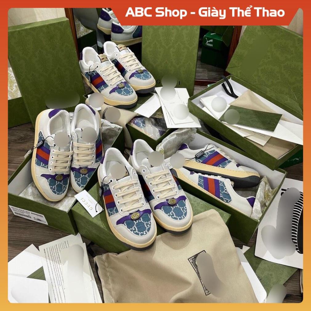 [FreeShip - Hàng Cao Cấp] Giày Sneaker Gucc.i Sơn Tùng Tím Đỏ Xanh Trắng Sữa , Giày Thể Thao Gucc.i Full Hộp