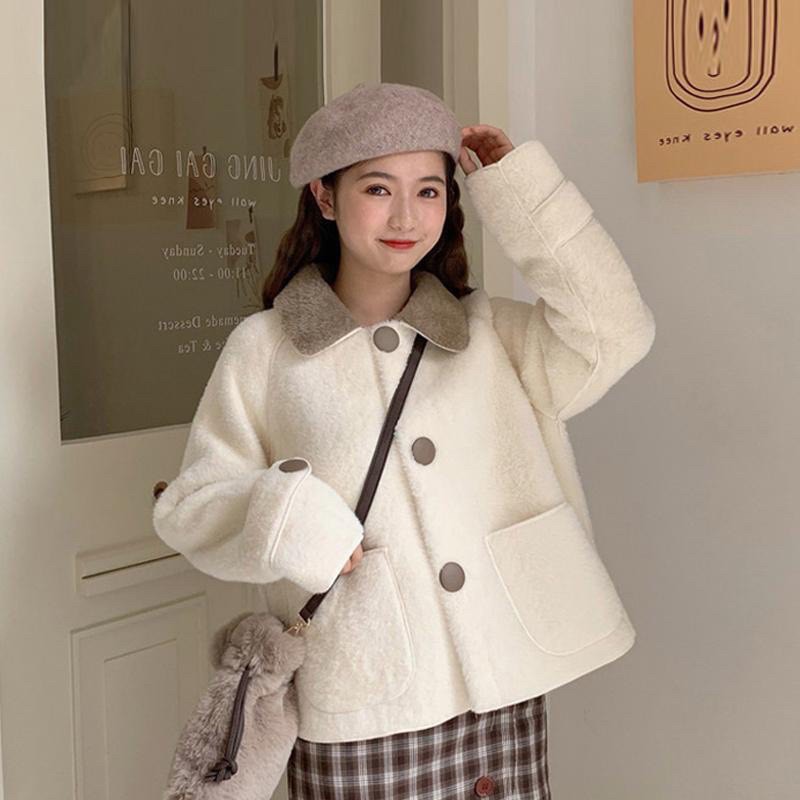 Áo Khoác Lông Mix Túi