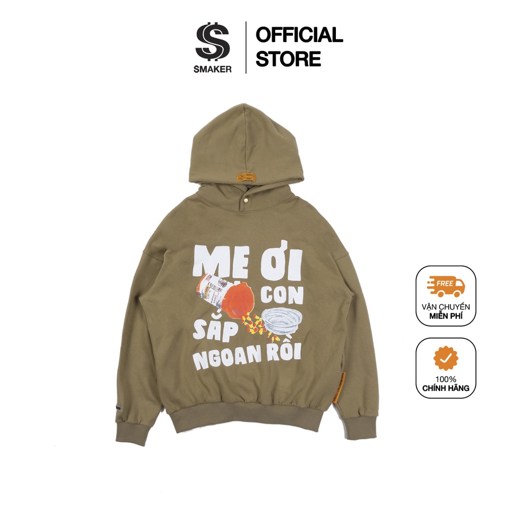Áo Hoodie nam nữ Local Brand, chất nỉ bông cotton màu nâu Unisex - "ME OI" HOODIE IN TAN
