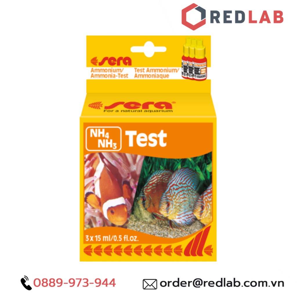 Bộ Test Sera NH4 / NH3 đo nhanh hàm lượng Amonia trong nước - Hàng chính hãng