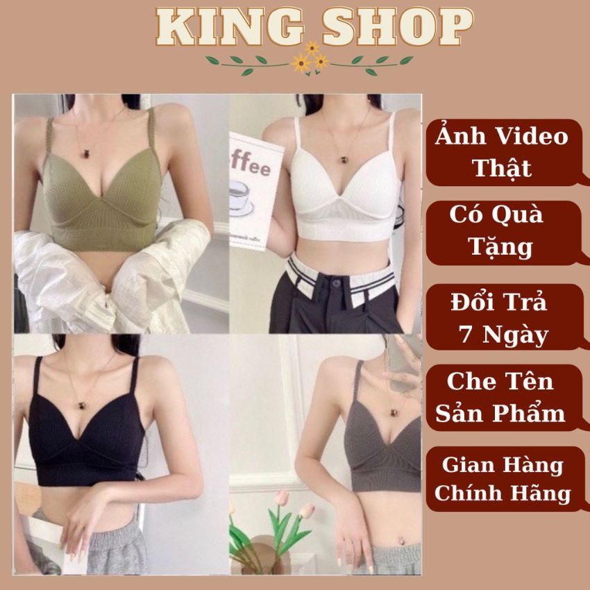 Áo ngực 2 dây cotton không gọng mút mỏng, áo bra chất liệu co dãn dễ hoạt động và mix đồ đơn giản Kingshop B614