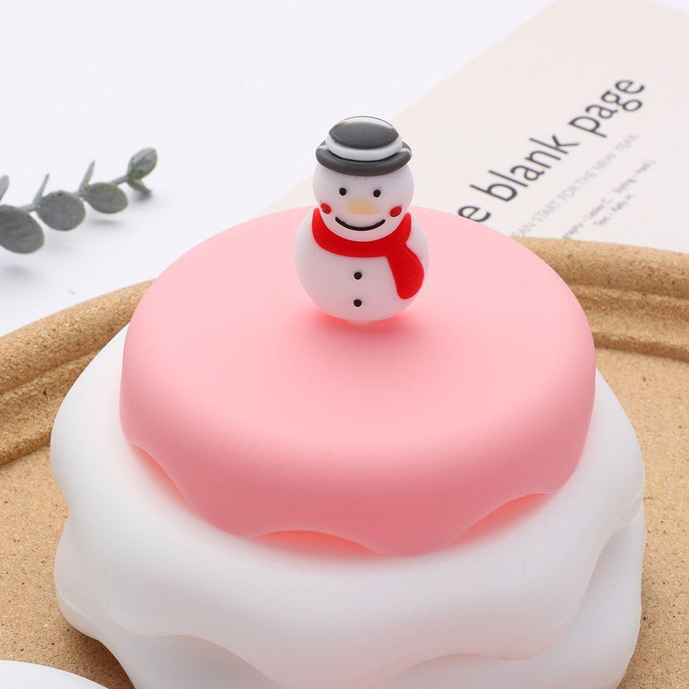 Nắp Cốc Cà Phê Bằng Silicone Tái Sử Dụng Được Hình Giáng Sinh Dễ Thương
