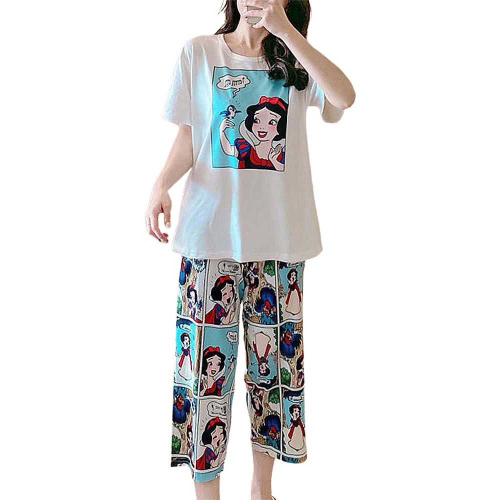 Set Đồ Ngủ Ngắn In Hình Dễ Thương Cho Nữ