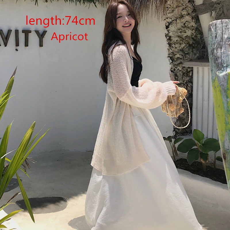 Áo khoác Cardigan tay dài màu trơn thiết kế thanh lịch cho phái nữ