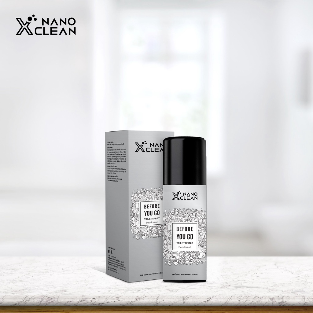 CHAI XỊT NANO BẠC DIỆT KHUẨN KHỬ MÙI VỆ SINH BỒN CẦU, TOILET NHÀ VỆ SINH -NANO XCLEAN TOILET SPRAY 40ML- AHT CORP