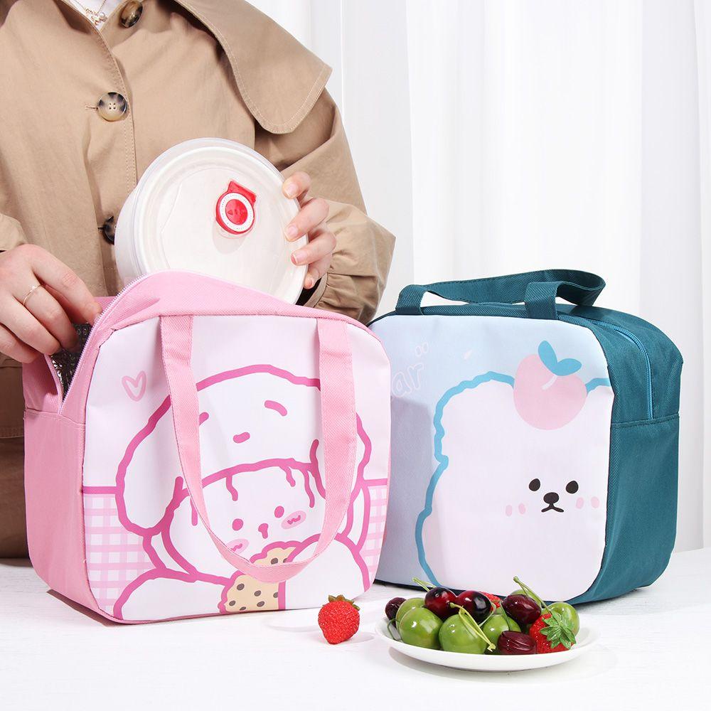 Túi Đựng Hộp Cơm Trưa Giữ Nhiệt Họa Tiết Hoạt Hình Dễ Thương