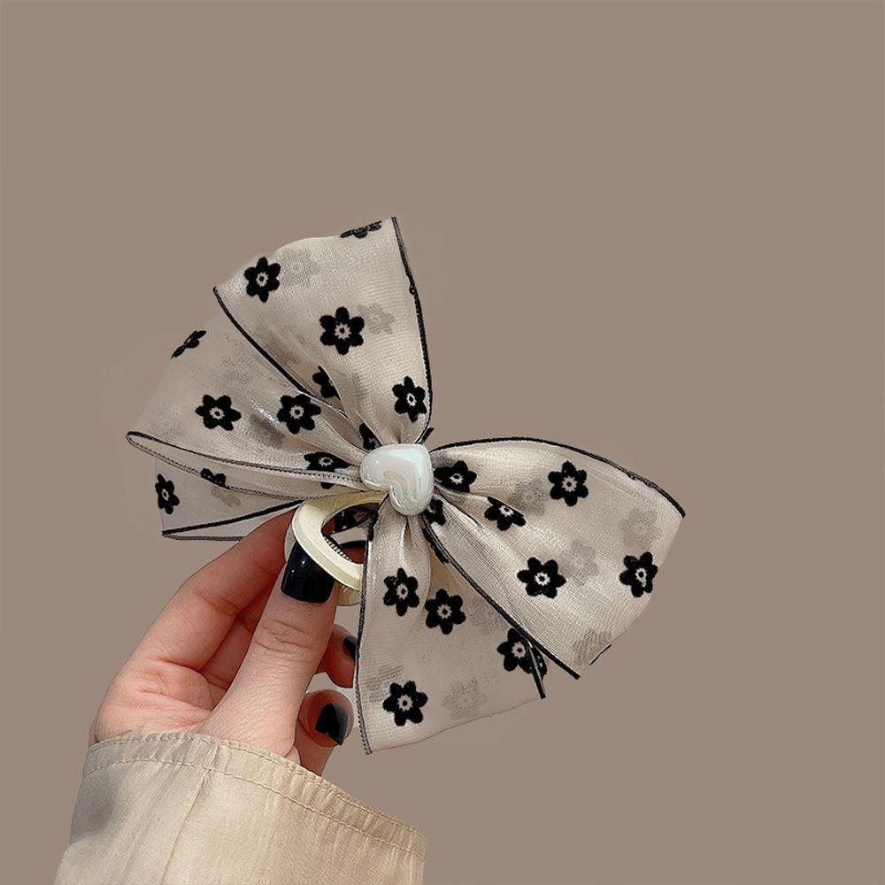 Kẹp Tóc Hình Cá Mập Phối Lưới Nơ Lưng Ngọt Ngào WMES15H Kiểu Retro Nhật Bản Cho Nữ