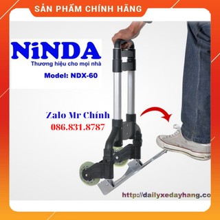 [ MỚI NHẤT ] Xe đẩy hàng 2 bánh gấp gọn Ninda NDX60, BH 12 tháng