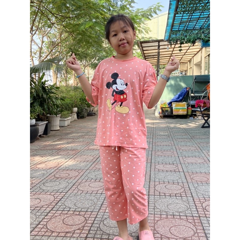 BỘ THUN MICKEY CHO MẸ VÀ BÉ CỰC IU 8-55KG (không kèm túi và cài )