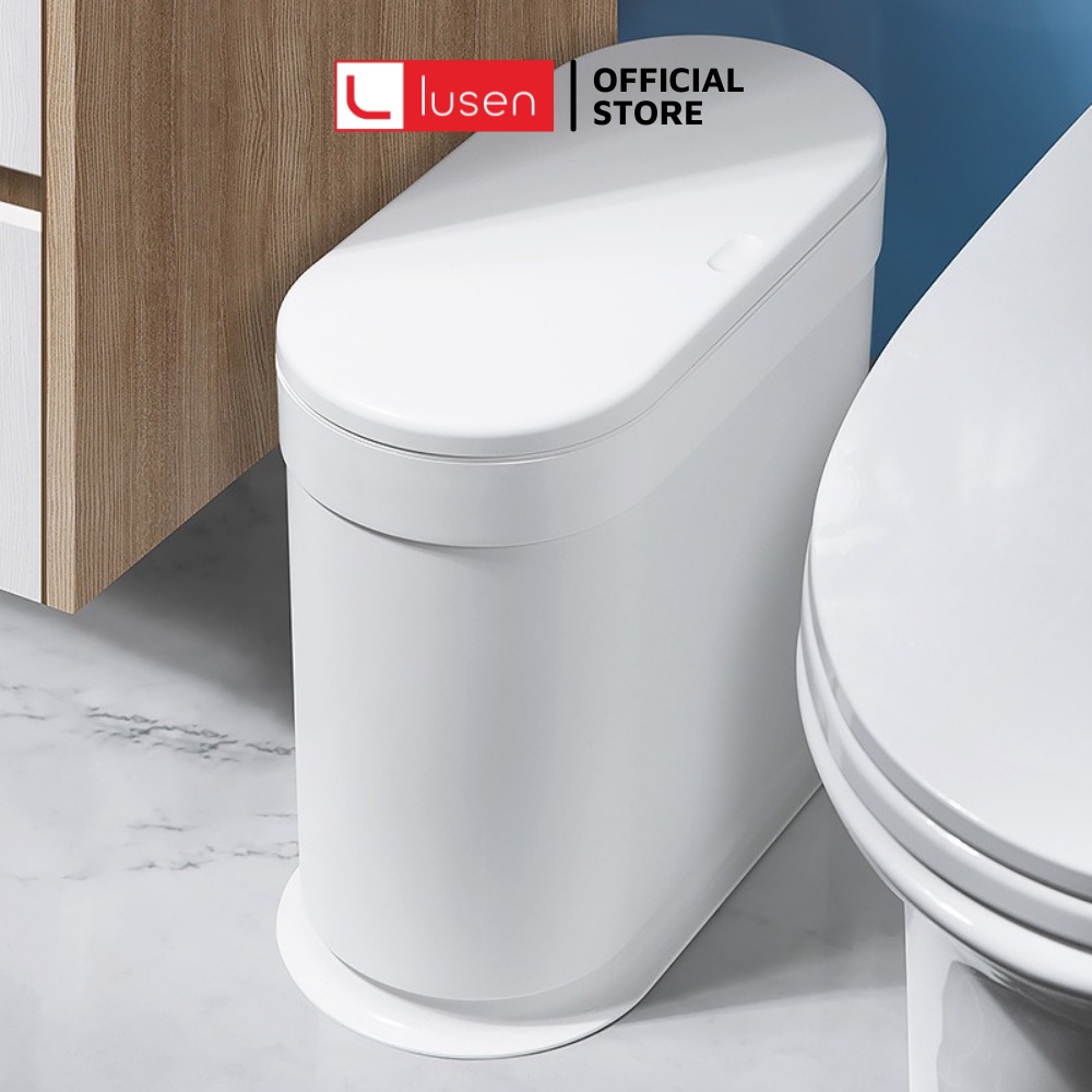Thùng rác thông minh Lusen-X1 cao cấp, Xô đựng rác văn phòng nhà vệ sinh và nhà bếp có nắp đậy dung tích 12 lít