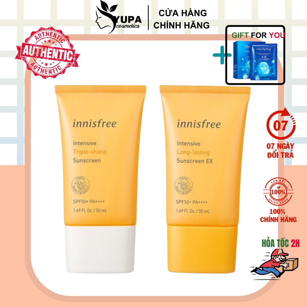 Kem Chống Nắng Innisfree Suncream SPF50+ Kiềm Dầu Nâng Tone Da - YUPA.STORE