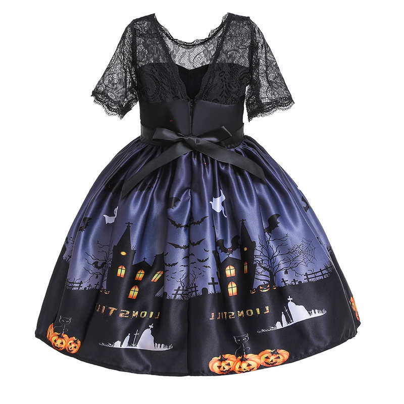 Đầm Hóa Trang Halloween Công Chúa Ma Cho Bé Gái 2-10 Tuổi