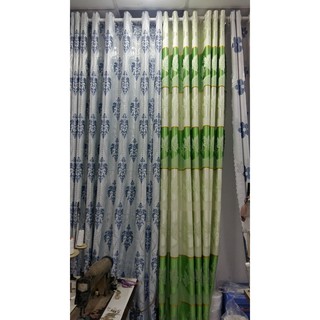 Combo màn cửa sổ và cửa đi màu xanh