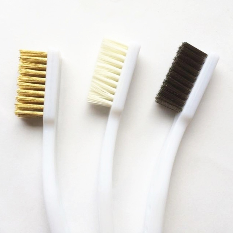 Bàn Chải Sợi Nylon / Đồng 3 Hàng Dùng Đánh Bóng Kim Loại Chống Rỉ Sét