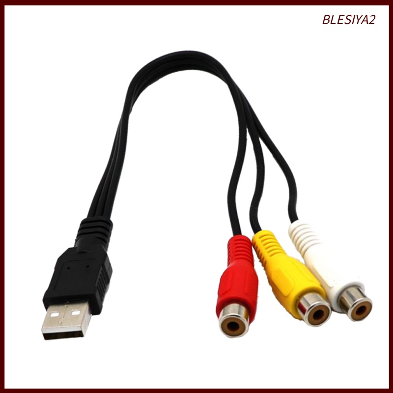 Dây Cáp Chuyển Đổi Blesiya2 Usb Male Sang 3rca Female Video Av A / V Cho Hdtv Tv Máy Tính