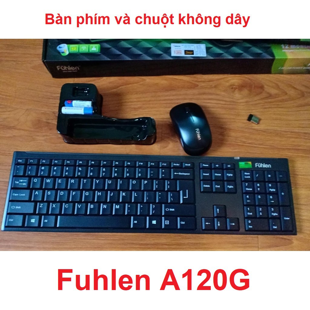 [Mã 267ELSALE hoàn 7% đơn 300K] Bàn phím không dây Fuhlen A120G chính hãng + Tặng chuột không dây (không dùng cho tivi)