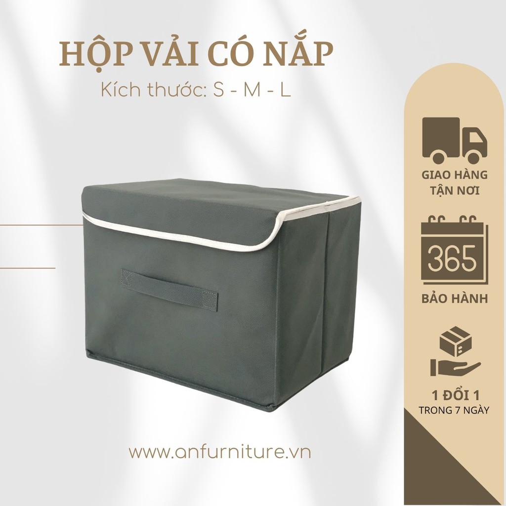 Hộp vải đựng đồ vải chống thấm nước rất dày dặn, không mỏng manh, không mùi hôi vải, bền bỉ