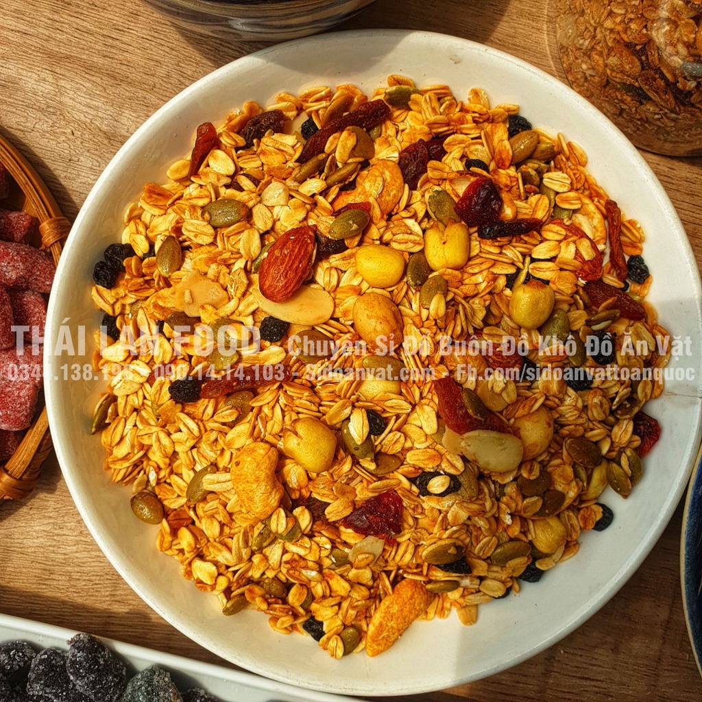 Granola Yến Mạch Sấy Mật Ong Lon 500Gram