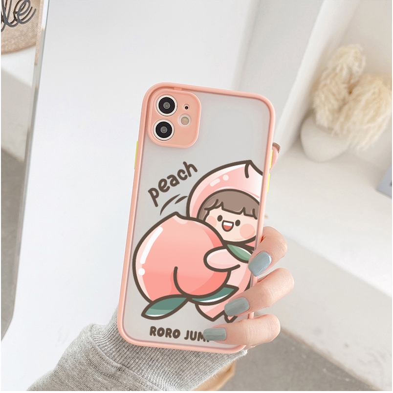 Ốp lưng iphone nhám Roro peach 5/5s/6/6plus/6s/6splus/7/7plus/8/8plus/x/xr/xs/11/12/pro/max/plus/promax - Awifi T3-13 | BigBuy360 - bigbuy360.vn