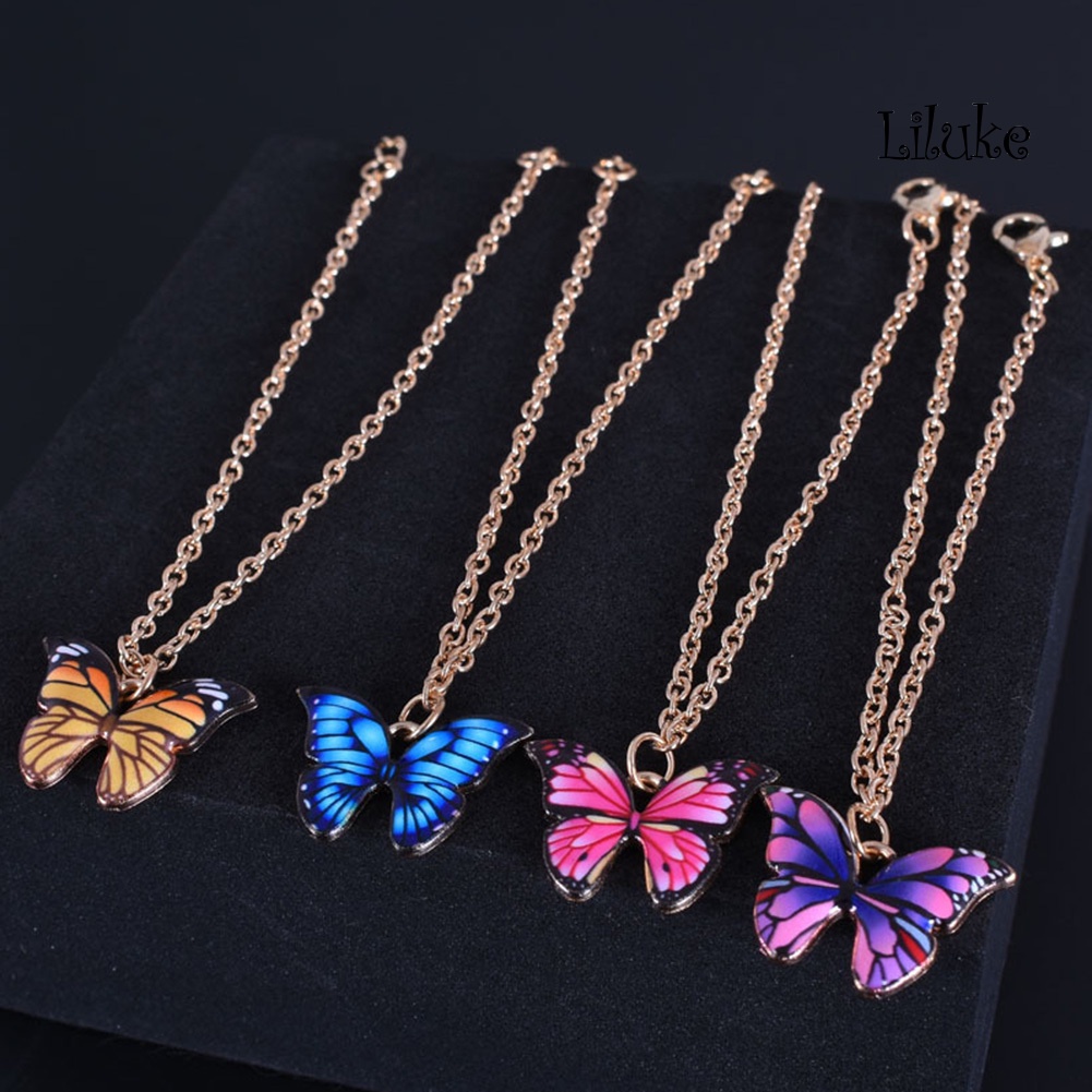 Lắc Chân Hợp Kim Trang Trí Mặt Hình Bươm Bướm Nhiều Màu Sắc Cho Nữ