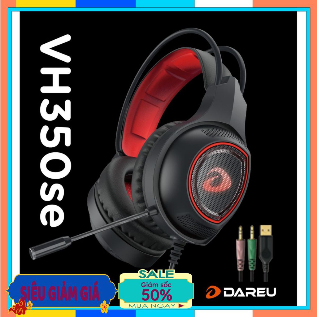 Tai Nghe Gaming DAREU VH350se (jack USB + 3.5) - Hàng Chính Hãng Mai Hoàng phân phối