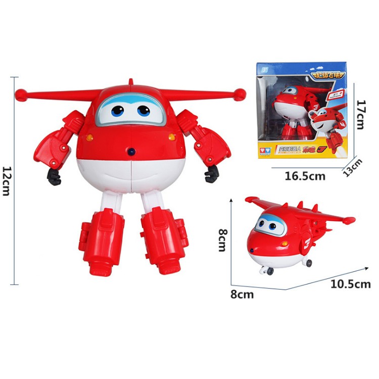 Mô hình super wings Robot biến hình máy bay cỡ lớn Jett Tia Chớp đồ chơi trẻ em đội bay siêu đẳng