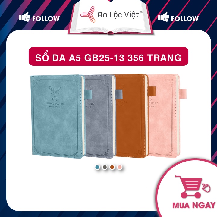 Sổ Tay Ghi Chép A5 Bìa Da In Logo Đầu Hươu GB25-13  Nhiều Màu Lựa Chọn