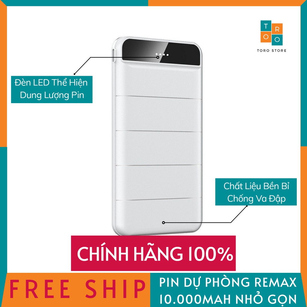 [CHÍNH HÃNG 100%] Pin Sạc Dự Phòng Remax RPP 139 Chính Hãng Dung Lượng 10000mAh | BigBuy360 - bigbuy360.vn
