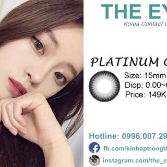 Lens Kính áo trong Chính Hãng Vassen Hàn Quốc _ platinum Gray