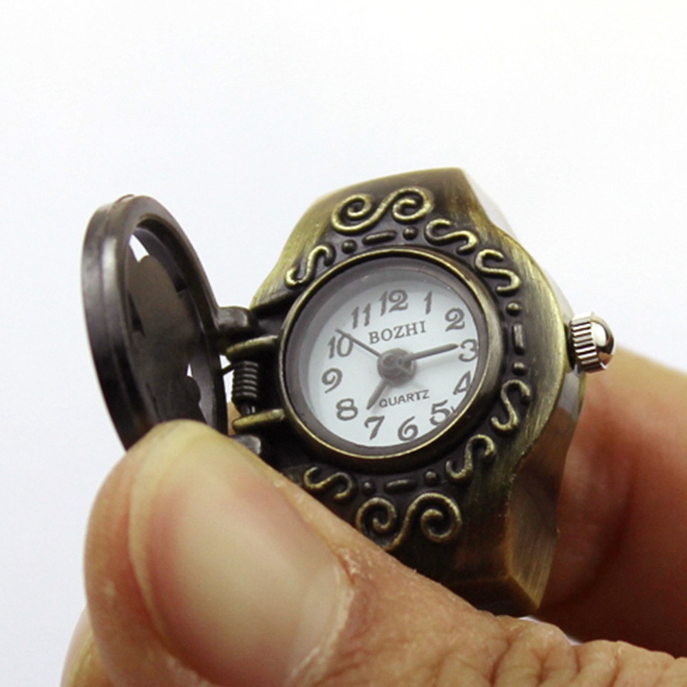 Nhẫn đeo tay tạo hình đồng hồ phong cách vintage cá tính