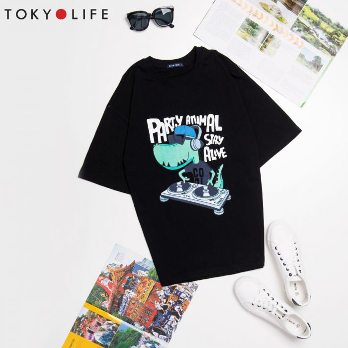 Áo phông Nam TOKYOLIFE in họa tiết khủng long năng động E7TSH036G
