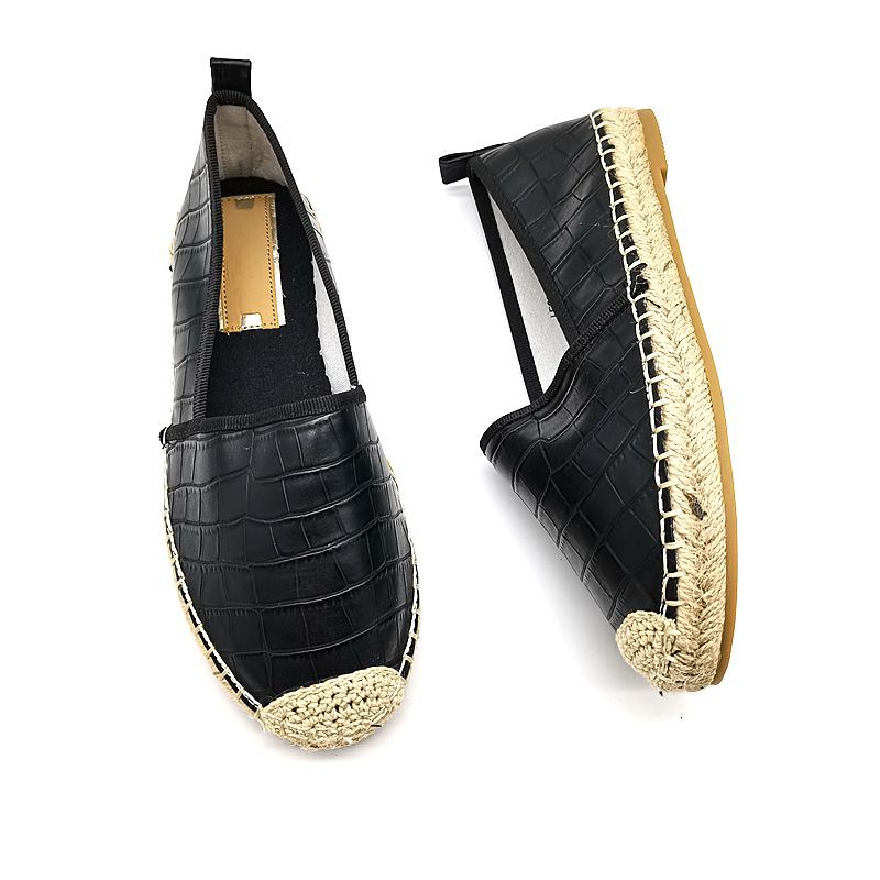 Giày slipon đế cói da vân sấu xuất khẩu mẫu mới 2021