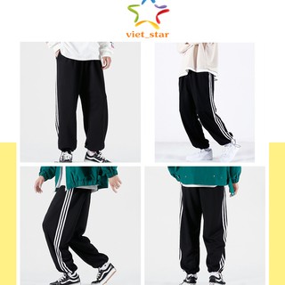 Quần jogger 3 line sọc bo chun rút gấu thể thao unisex - viet_star