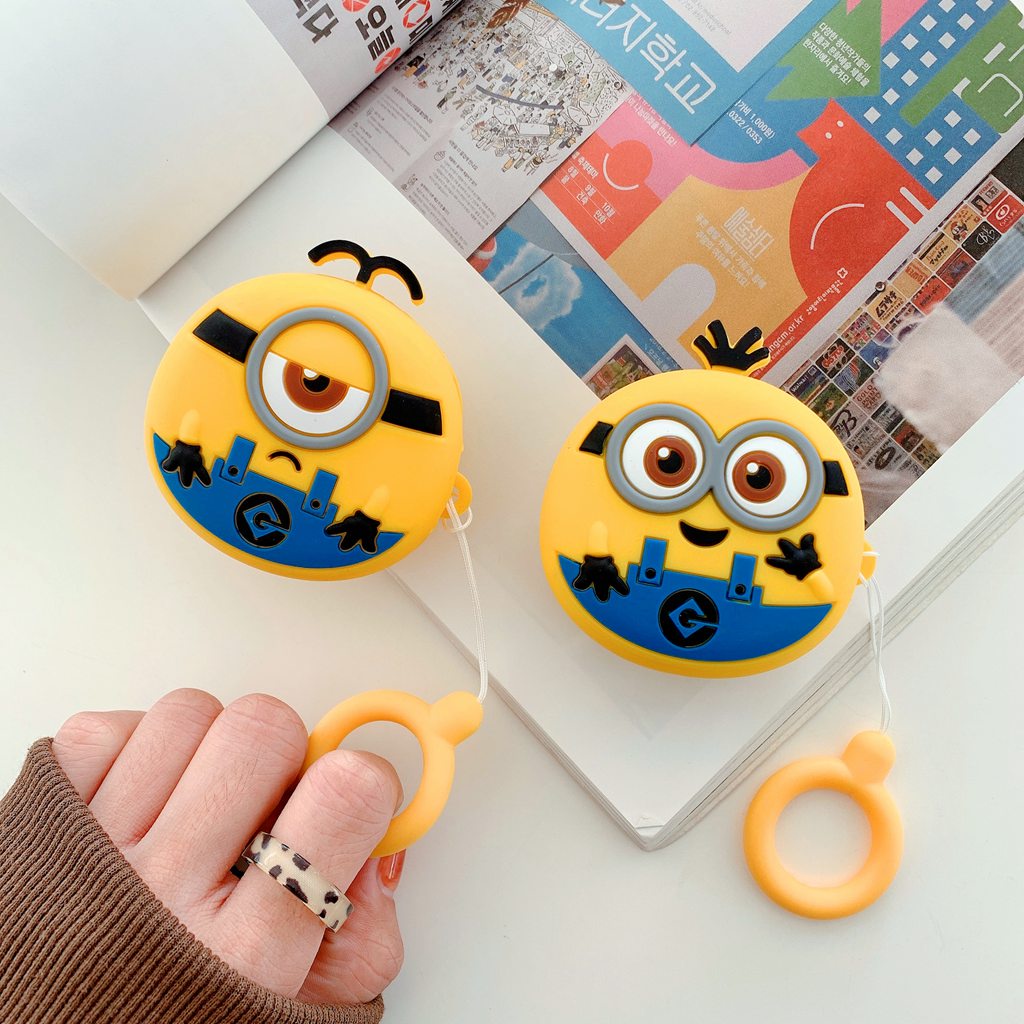 Vỏ Bảo Vệ Hộp Sạc Tai Nghe Bluetooth Samsung Galaxy Live/Pro/buds 2 Bằng Silicon Mềm Hình Minions 3D Dễ Thương