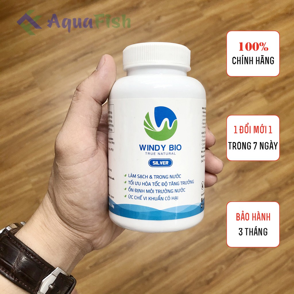 Men Vi Sinh Windy Bio Lọ 100gr Giúp Làm Trong Nước Hồ Cá Koi, Phân Hủy Chất Thải, Thức Ăn Thừa Của Cá (dạng bột)