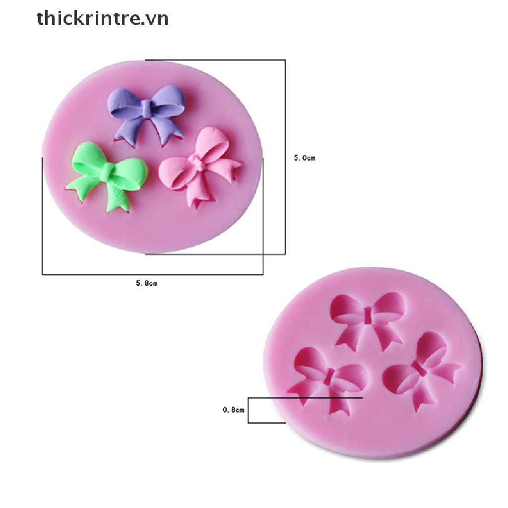 Khuôn Silicone Làm Bánh Tạo Hình Nơ 3D Độc Đáo Tiện Dụng