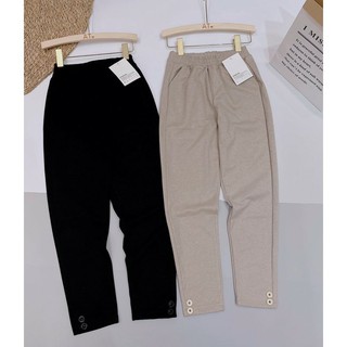 Quần baggy nữ đính khuy gấu 2 màu dễ thương