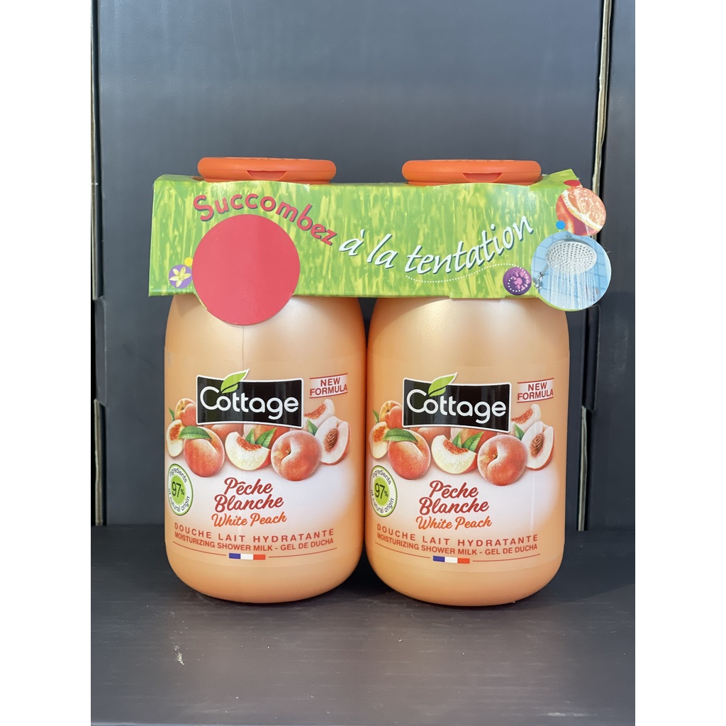 Sữa tắm dạng gel Cottage 2 chai 250ml hương đào trắng