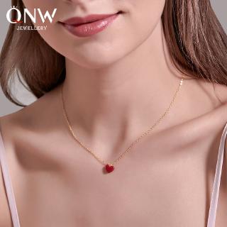 Simple Korean Style Red Heart Pendant
