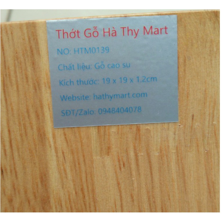 Thớt gỗ cao su vuông nhỏ Hà Thy HTM0139