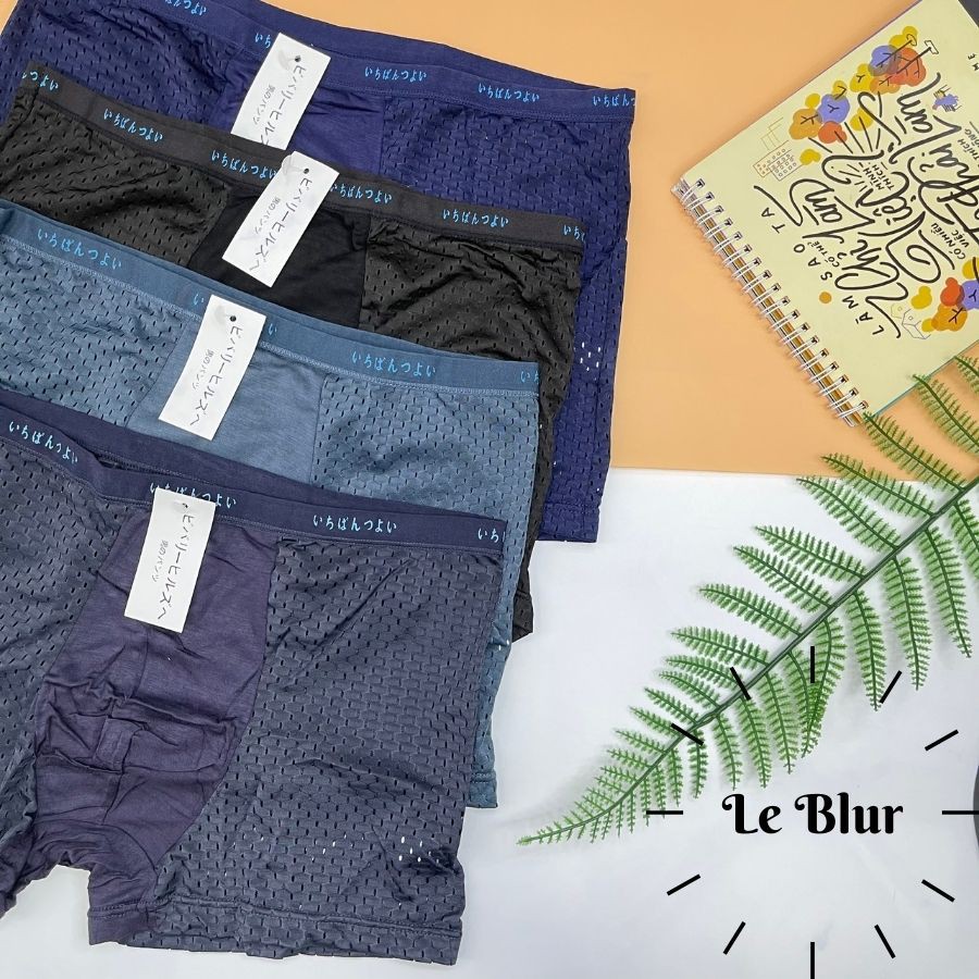 Quần sịp đùi nam bigsize , quần lót boxer thông hơi thoáng mát, Leblur