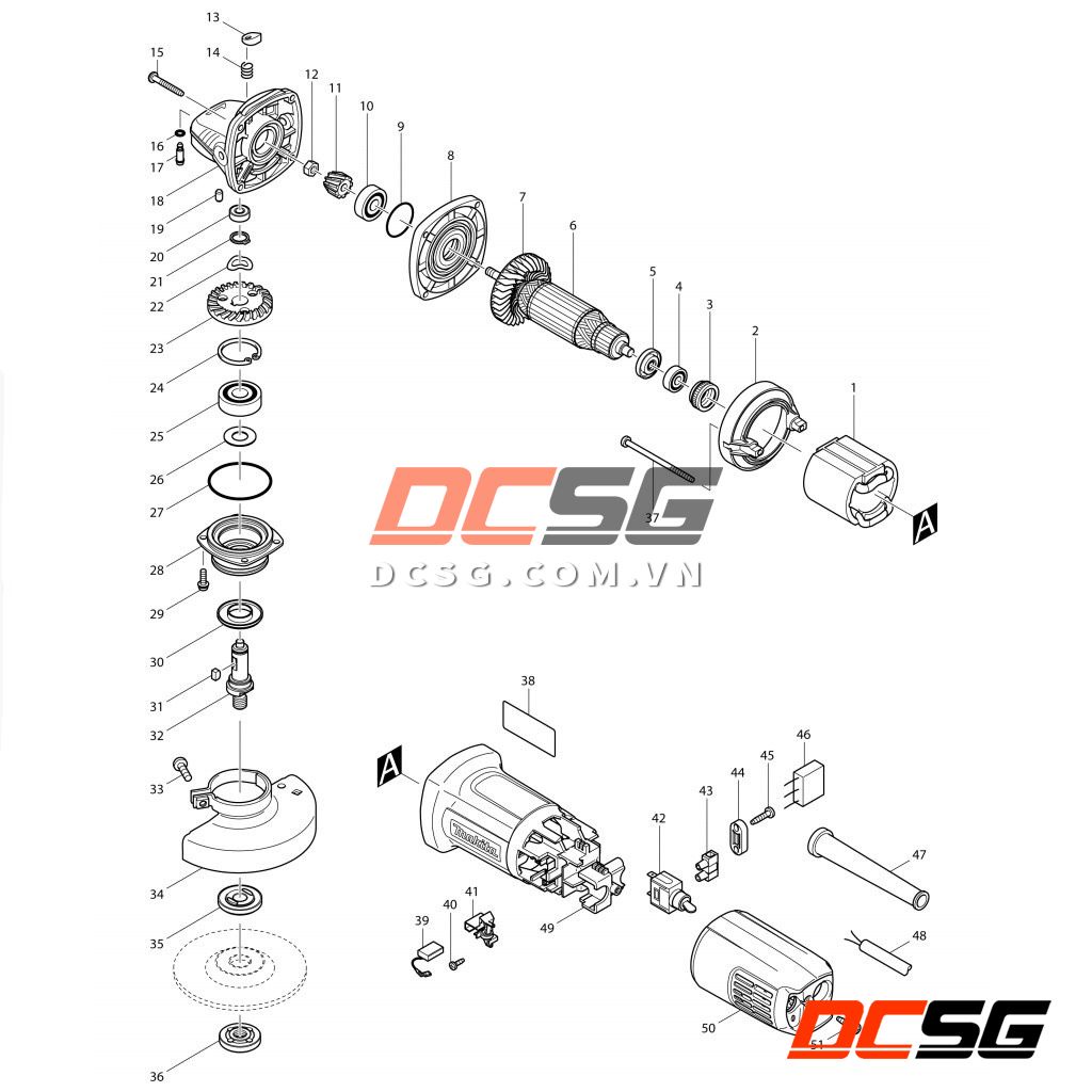 Roto máy mài góc dùng điện 9553B/ 9553NB Makita 515619-7 | DCSG