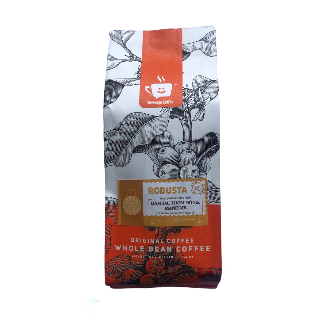 Cà phê pha phin Robusta đậm đà, dạng bột goi 250gr - 500gr  hãng Message Coffee