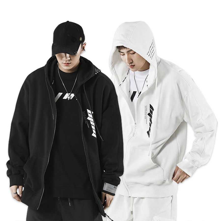 Áo khoác hoodie nỉ kéo khóa N7 có mũ nam nữ oversize thời trang đường phố phong cách Hàn Quốc Hot 2020 BJHG